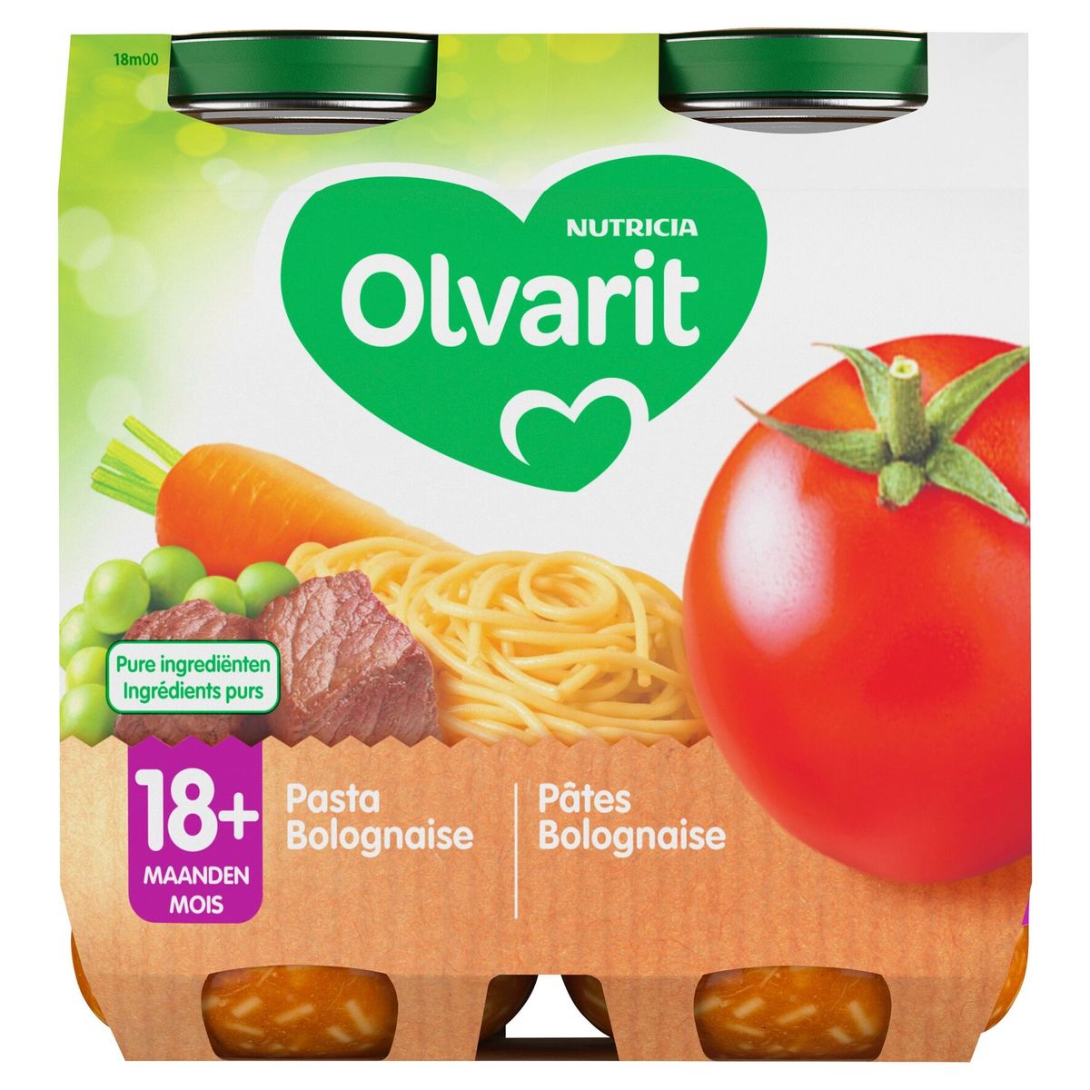 Olvarit Petit Pot Repas Bebe Des 18 Mois Pates Bolognaise 2x250g Carrefour Site