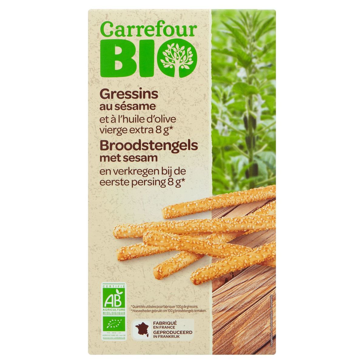 Carrefour Bio Gressins au Sésame 125 g