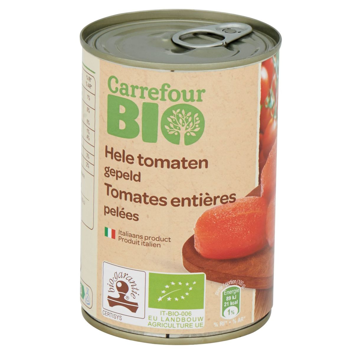 Carrefour Bio Hele Tomaten Gepeld 400 g