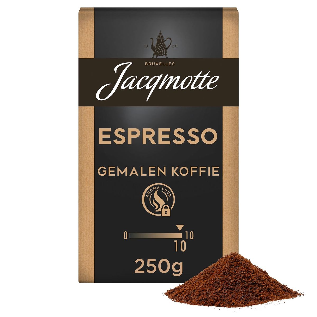 Jacqmotte Koffie Gemalen Espresso Intense 250 g