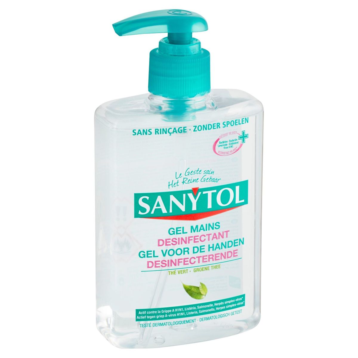 Sanytol Gel Mains Desinfectant Thé Vert 250 ml
