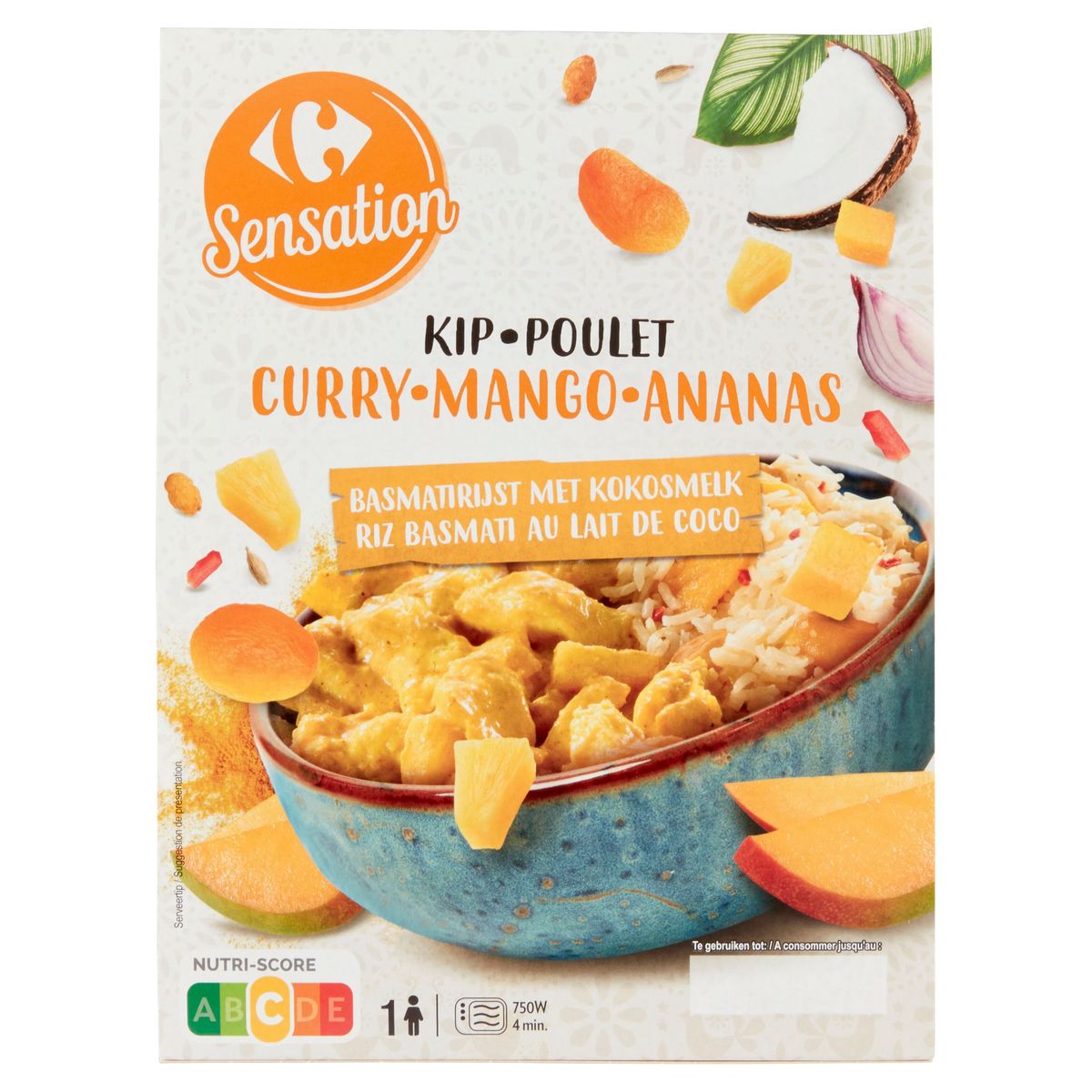 Carrefour Sensation Poulet CurryMangoAnanas Riz Basmati au Lait de Coco 400 g Carrefour Site