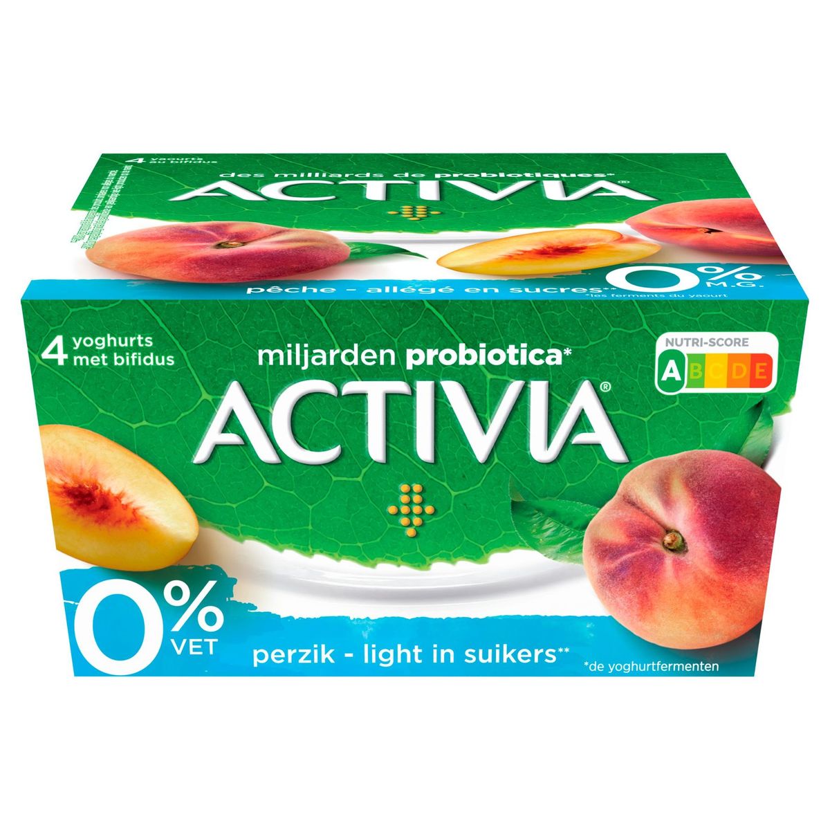 Activia Yoghurt Perzik 0% met Probiotica 4 x 125 g