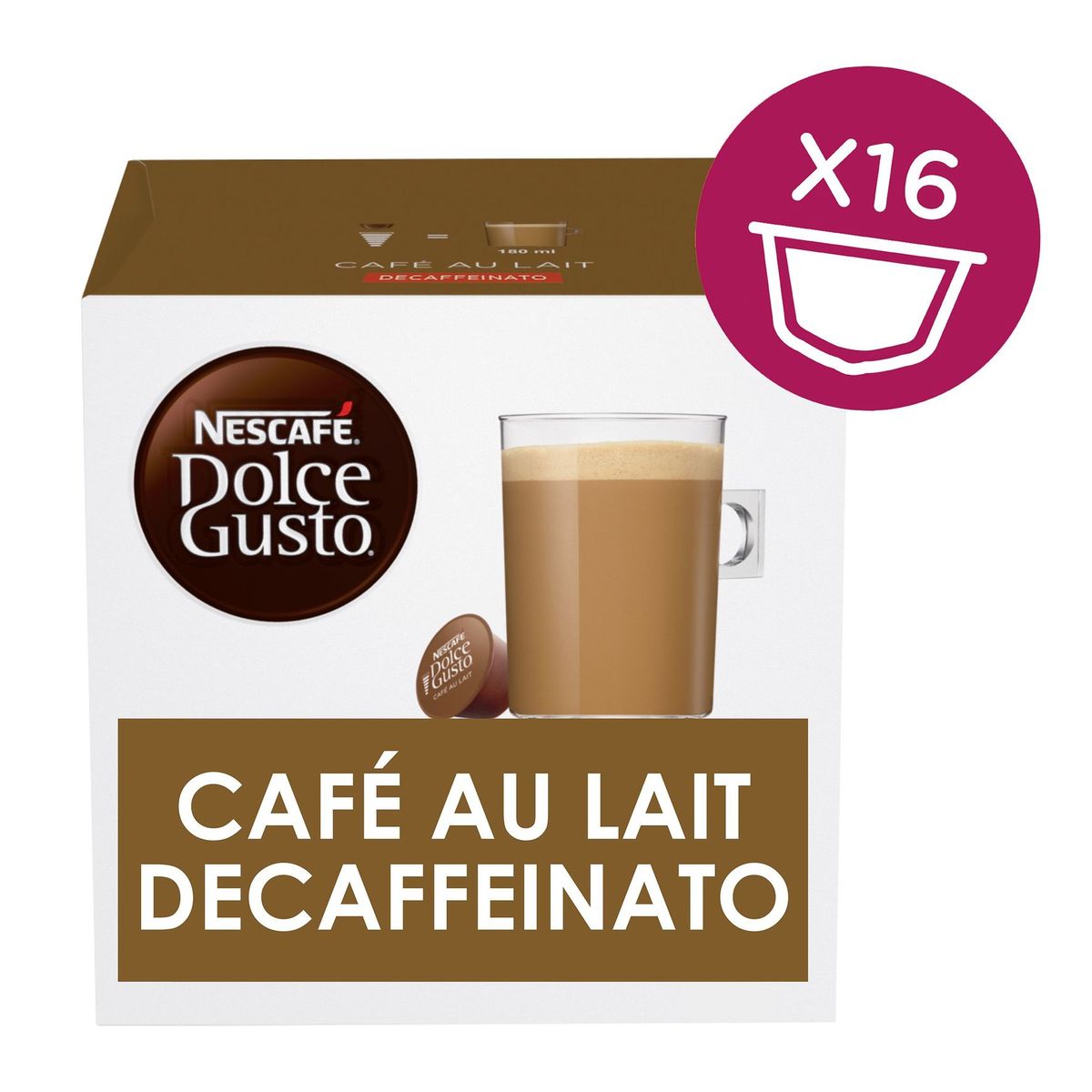 Nescafé Dolce Gusto Café au Lait Decaffeinato 16 Capsules 160 g
