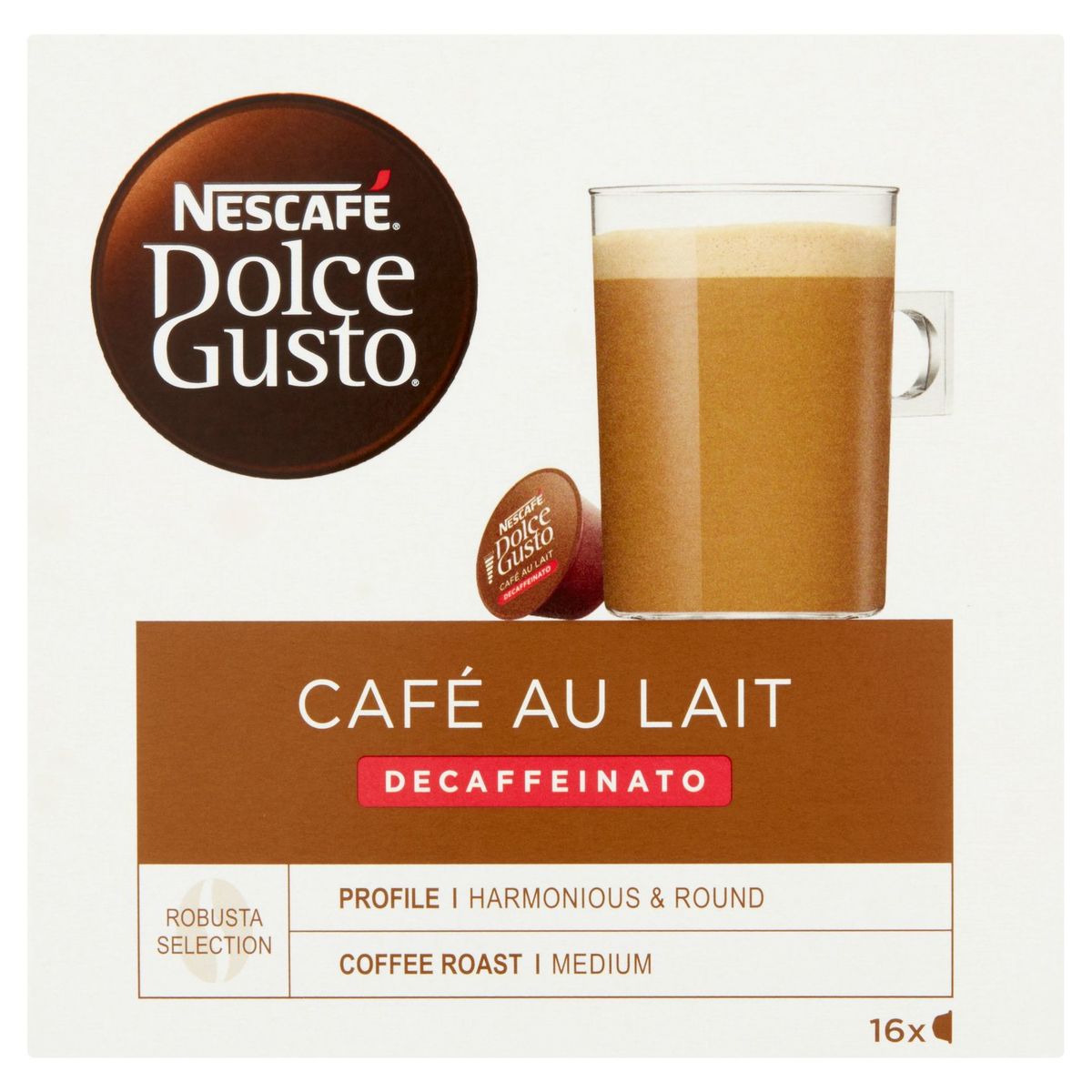 Nescafé Dolce Gusto Café au Lait Decaffeinato 16 Capsules 160 g