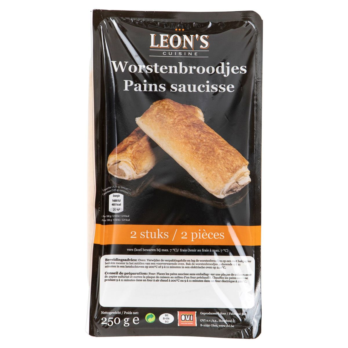 Leon's Cuisine Worstenbroodjes 2 x 125 g
