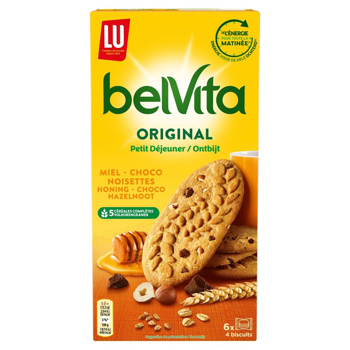 BelVita Petit Déjeuner Biscuits Miel, Choco & Noisettes 300 g