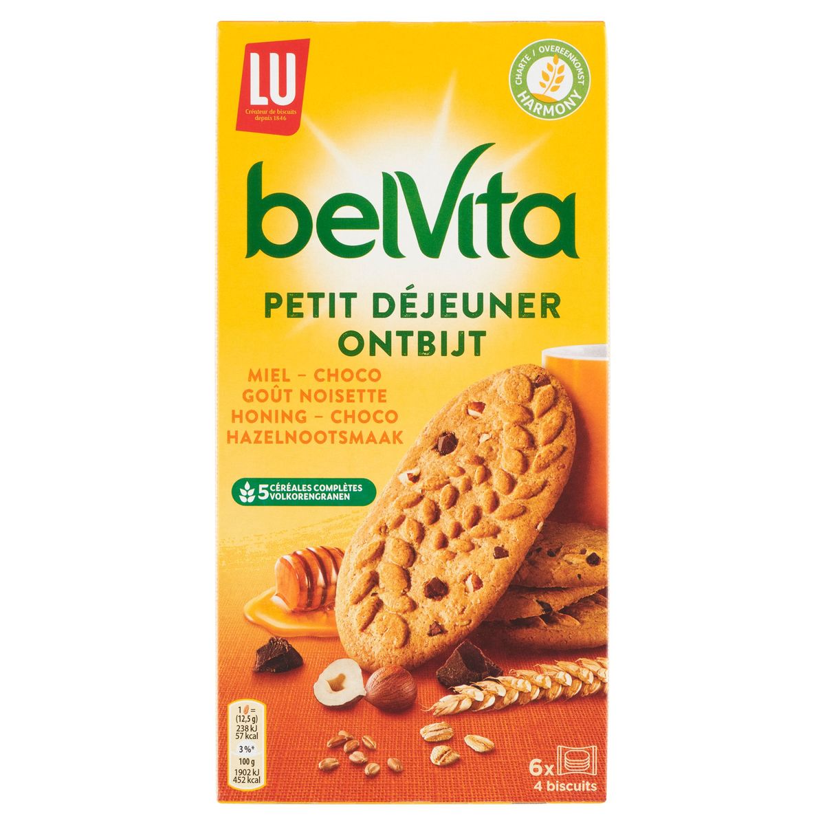 BelVita Petit Déjeuner Miel et Pépites de Chocolat & 5 céréales