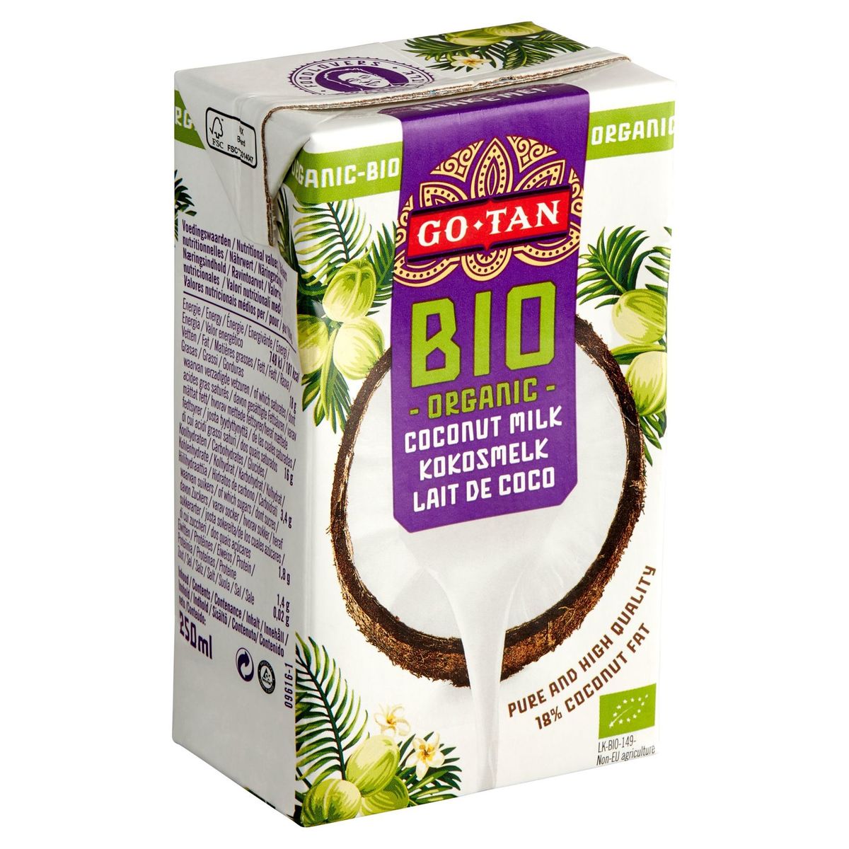 Go-Tan Bio-Organic Kokosmelk 250 ml