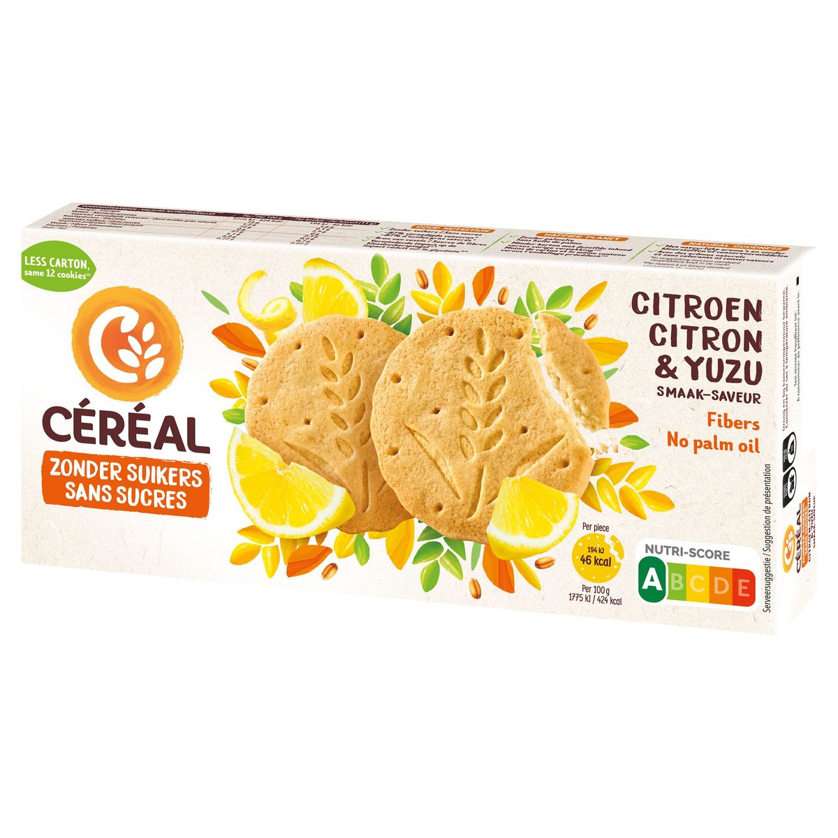 Céréal Sans Sucres Biscuits Saveur Citron-Yuzu 132 g