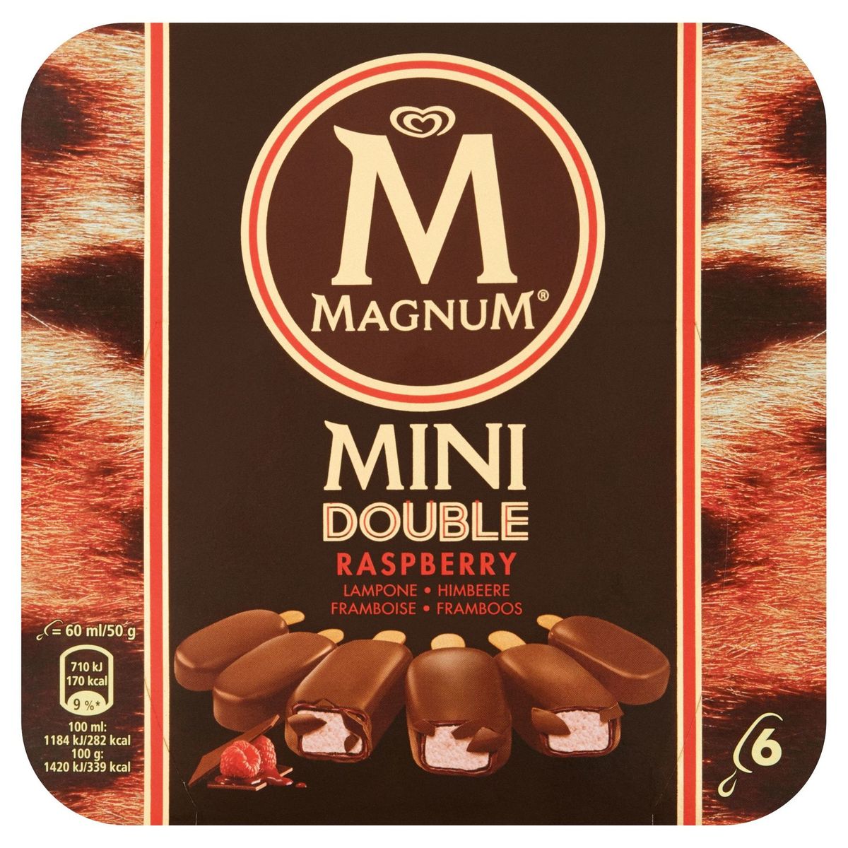 Magnum Ola Ijs Mulitpack Mini Double Raspberry 6 x 60 ml