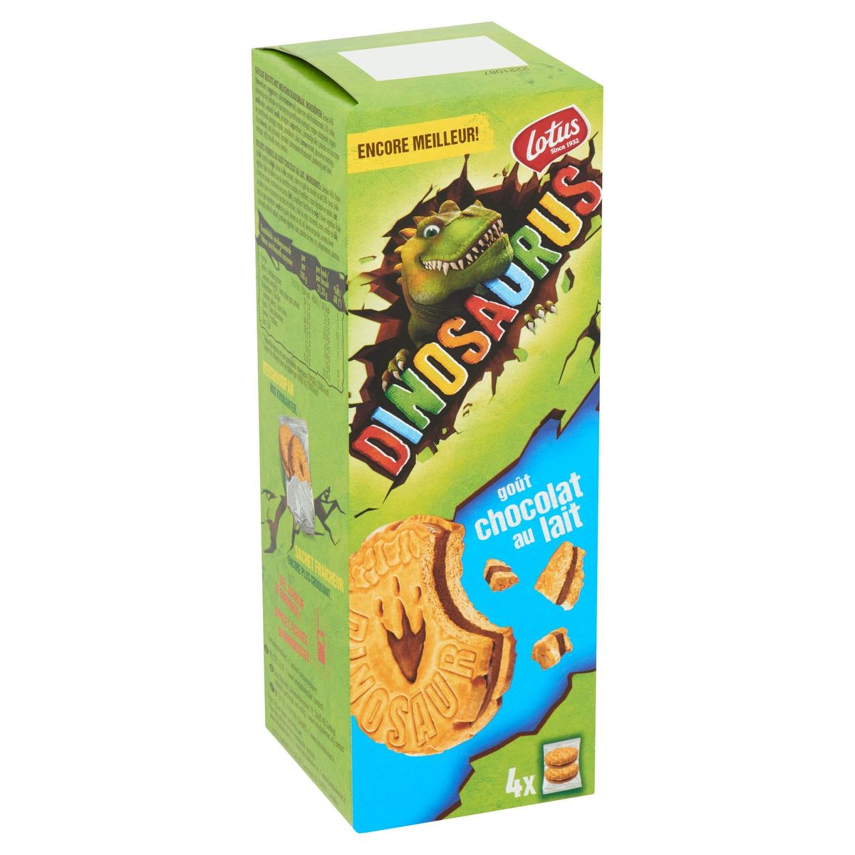 Lotus Dinosaurus Gout Chocolat Au Lait 4 Sachets 170 6 G Carrefour Site