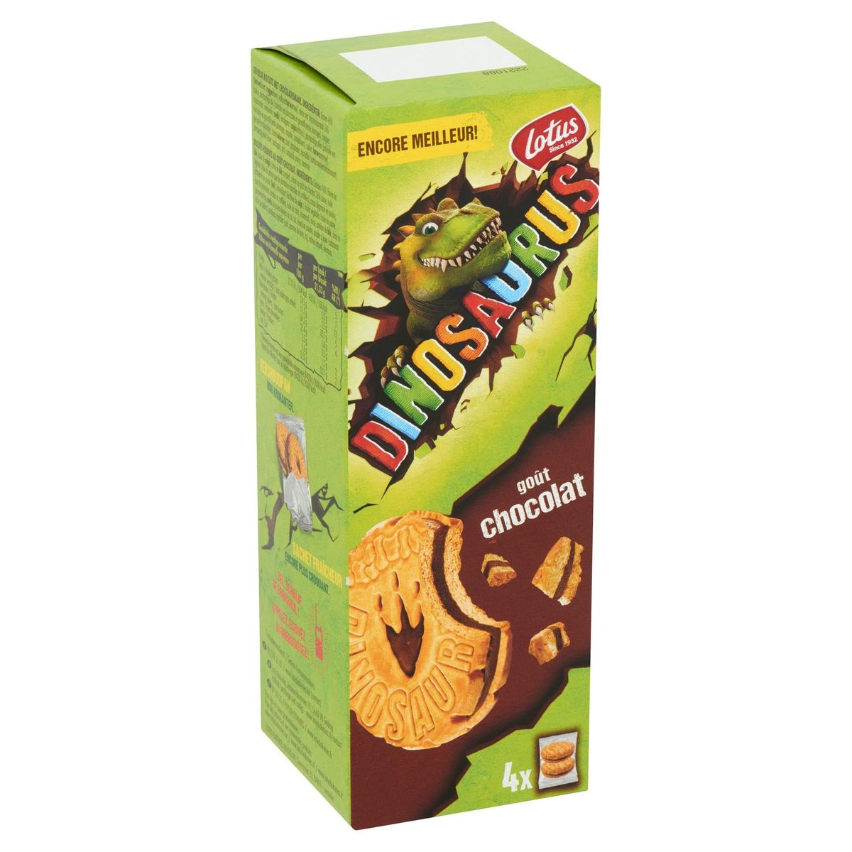 Lotus Dinosaurus Goût Chocolat 4 Sachets 170.6 g