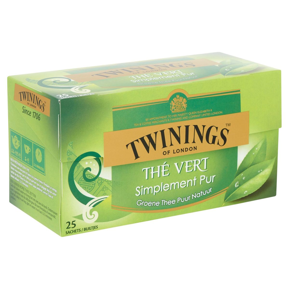Twinings of London Thé Vert Simplement Pur 25 Sachets 37.5 g