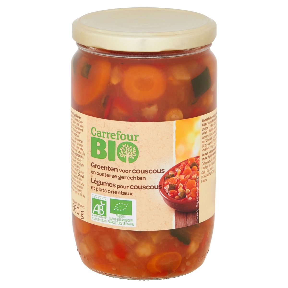 Carrefour Bio Légumes pour Couscous et Plats Orientaux 660 g
