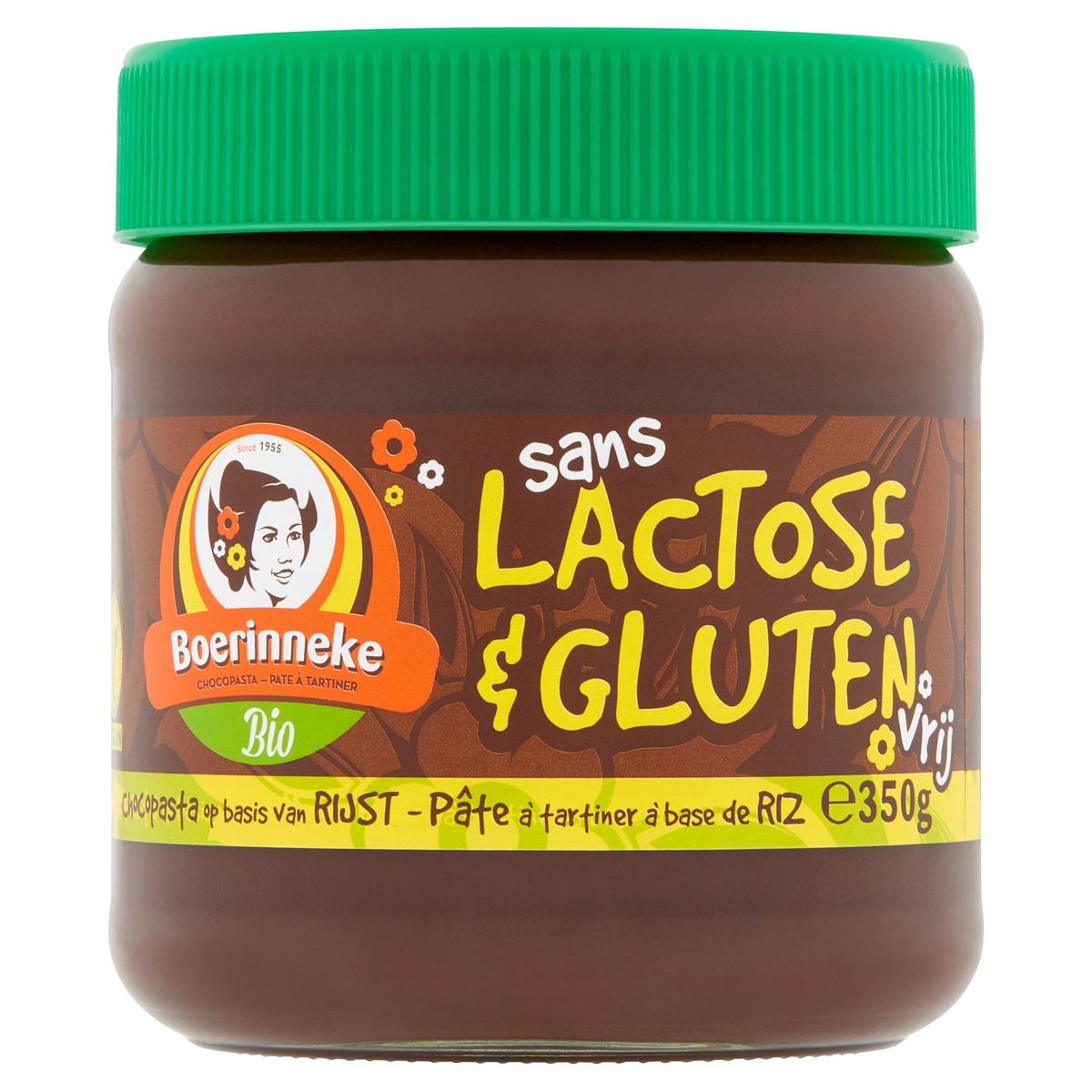 Boerinneke Bio Lactose & Glutenvrij Chocopasta Basis van Rijst 350 g