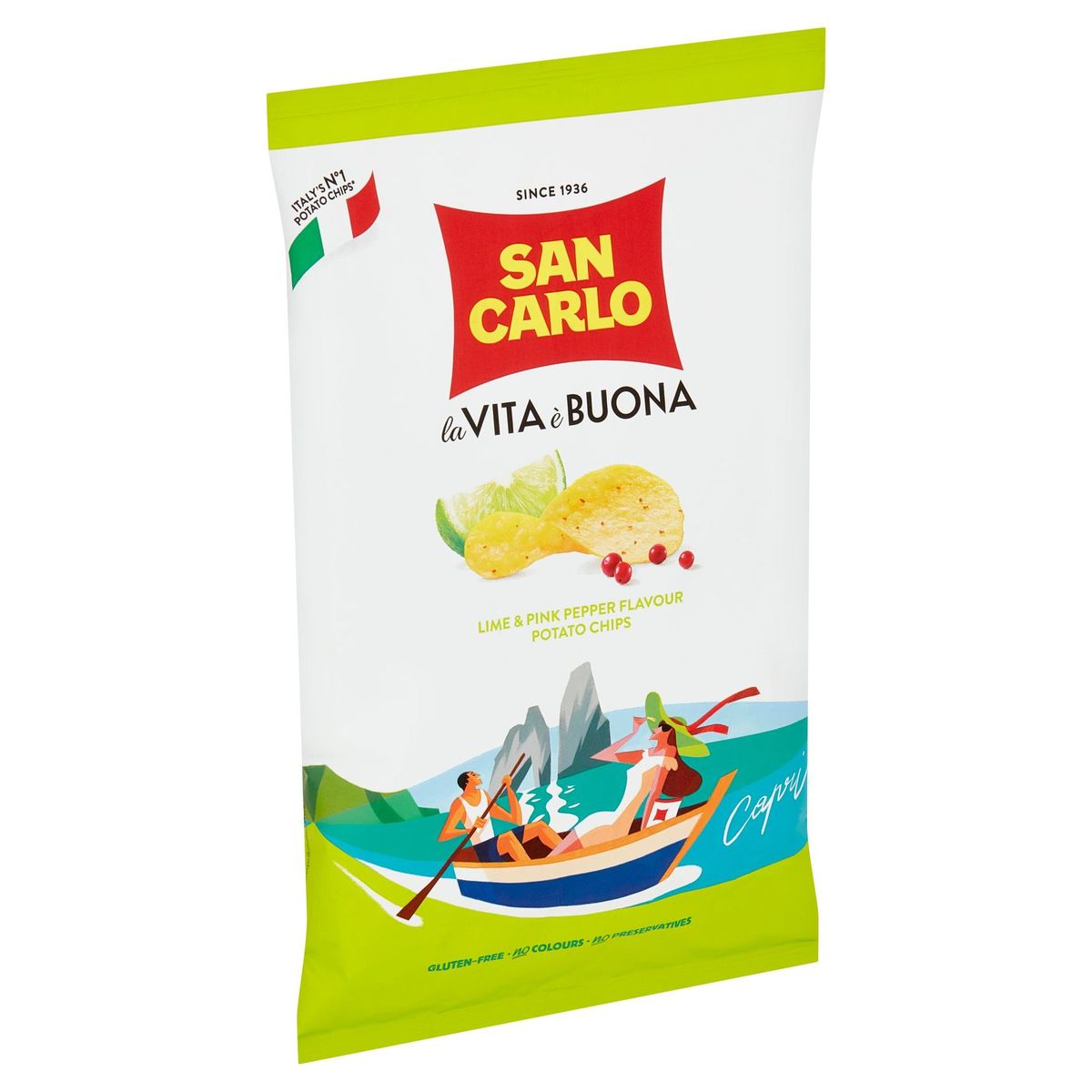San Carlo la Vita é Buona Lime & Pink Pepper Potato Chips 150 g Carrefour Site