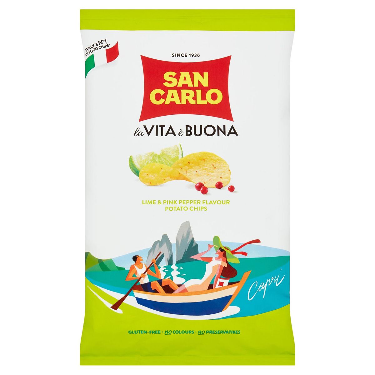 San Carlo la Vita é Buona Lime & Pink Pepper Potato Chips 150 g