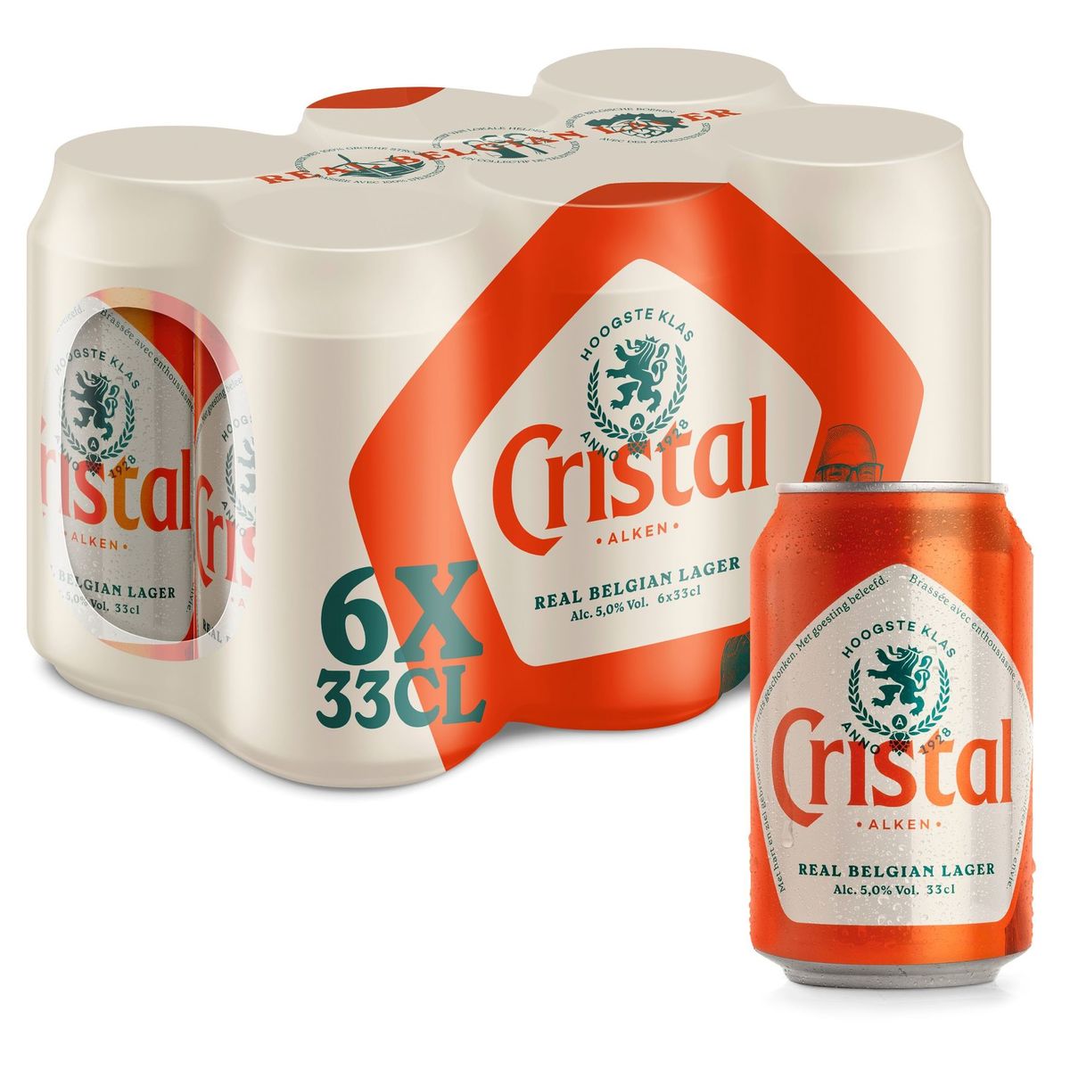 Cristal Pils Bière 5% 6x33cl Canette