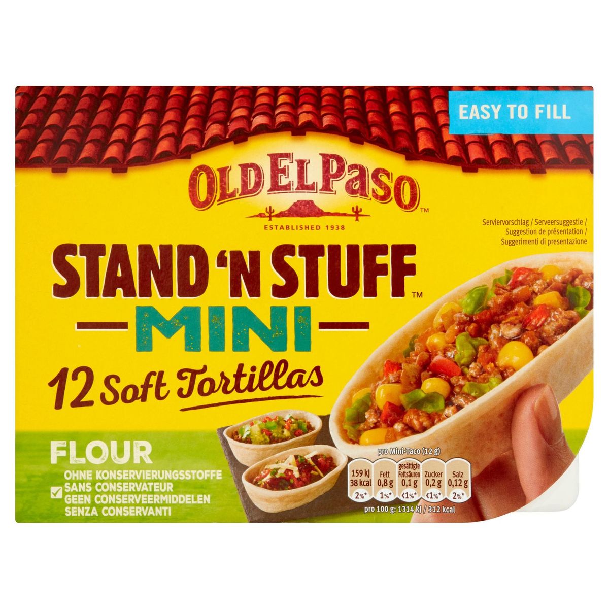 Old El Paso Stand'n Stuff Mini 12 Soft Tortillas 145 g