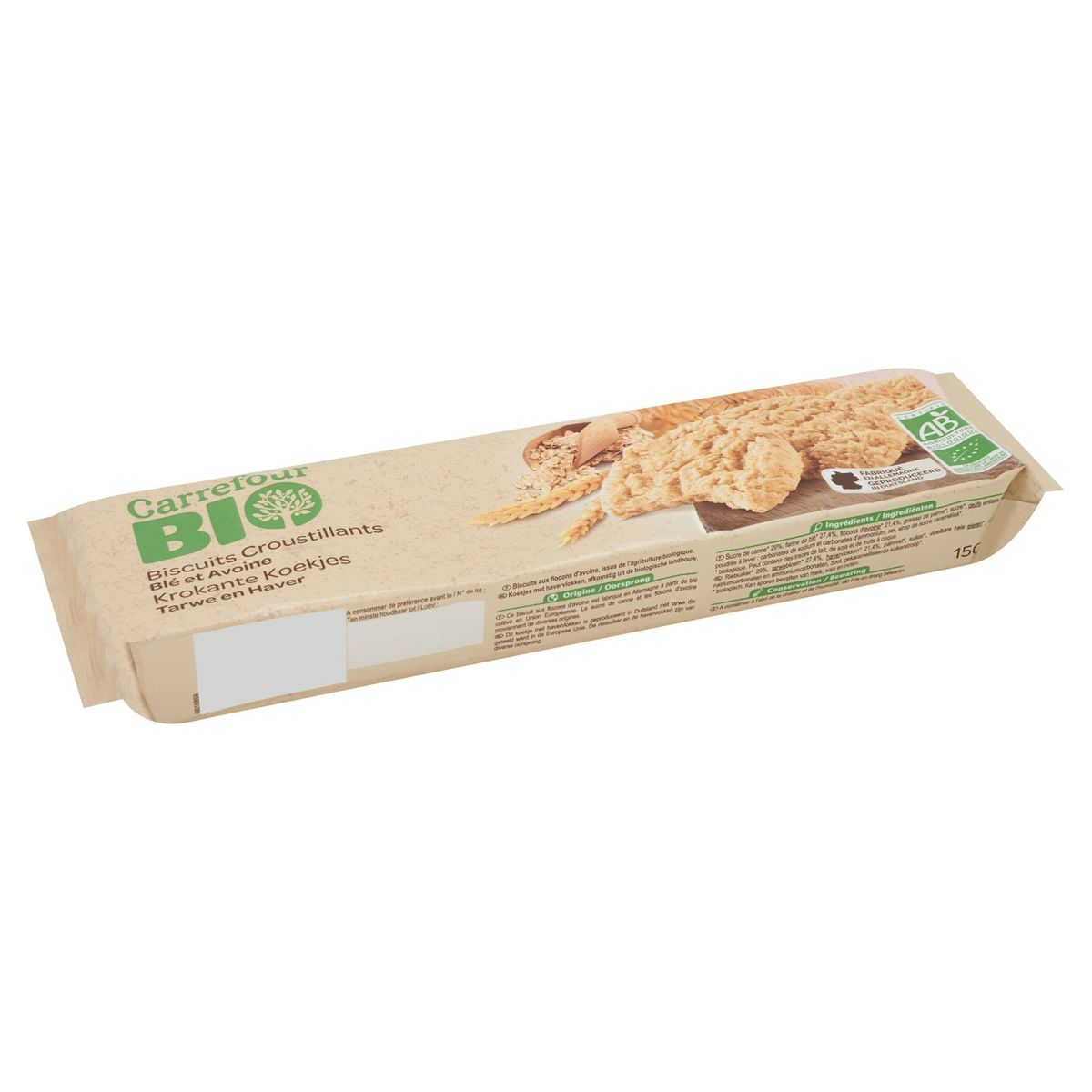 Carrefour Bio Biscuits Croustillants Blé et Avoine 150 g
