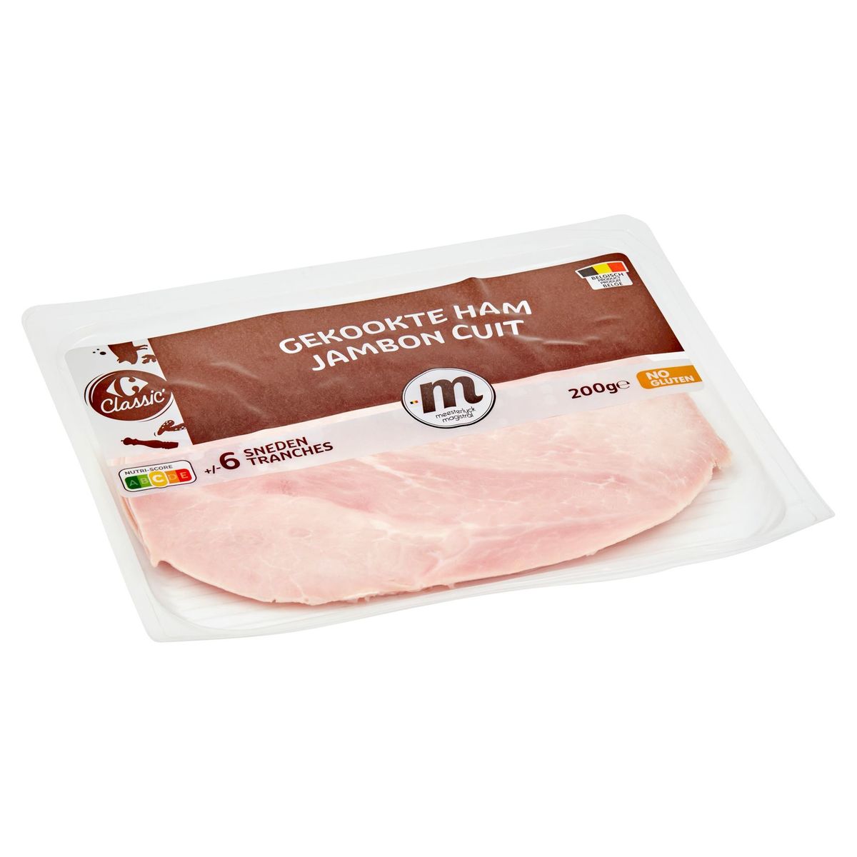 Carrefour Classic' Gekookte Ham 6 Sneden 200 g