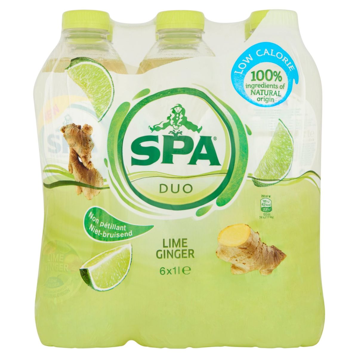 Spa Duo Limoen - Gember Niet-Bruisend PET 6 x 1 L