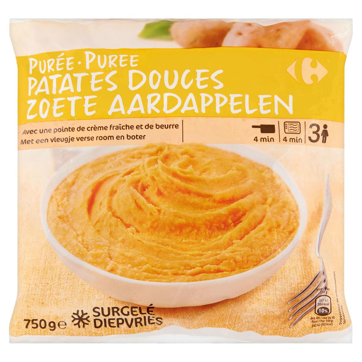 Carrefour Purée Patates Douces 750 g