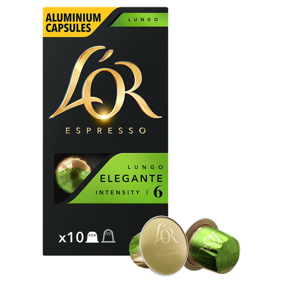 L'OR Koffie Capsules Lungo Elegante Intensiteit 6 Nespresso®* Compatibel 10 stuks