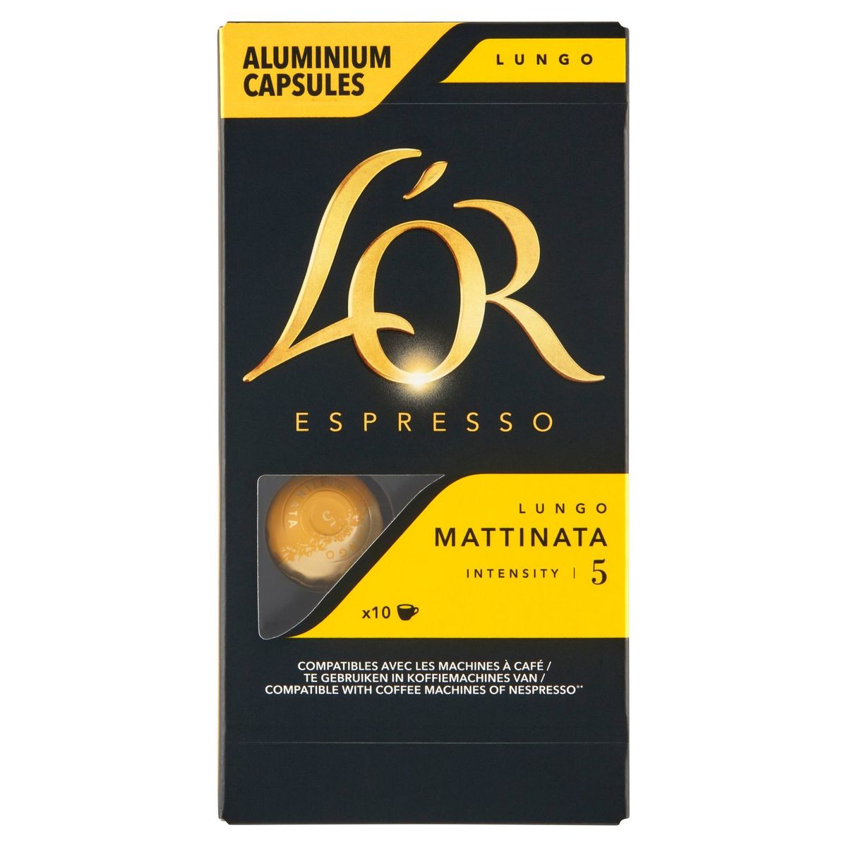 L'OR Koffie Capsules Nespresso® Compatible Lungo Mattinata Intensiteit 5 10 Stuks