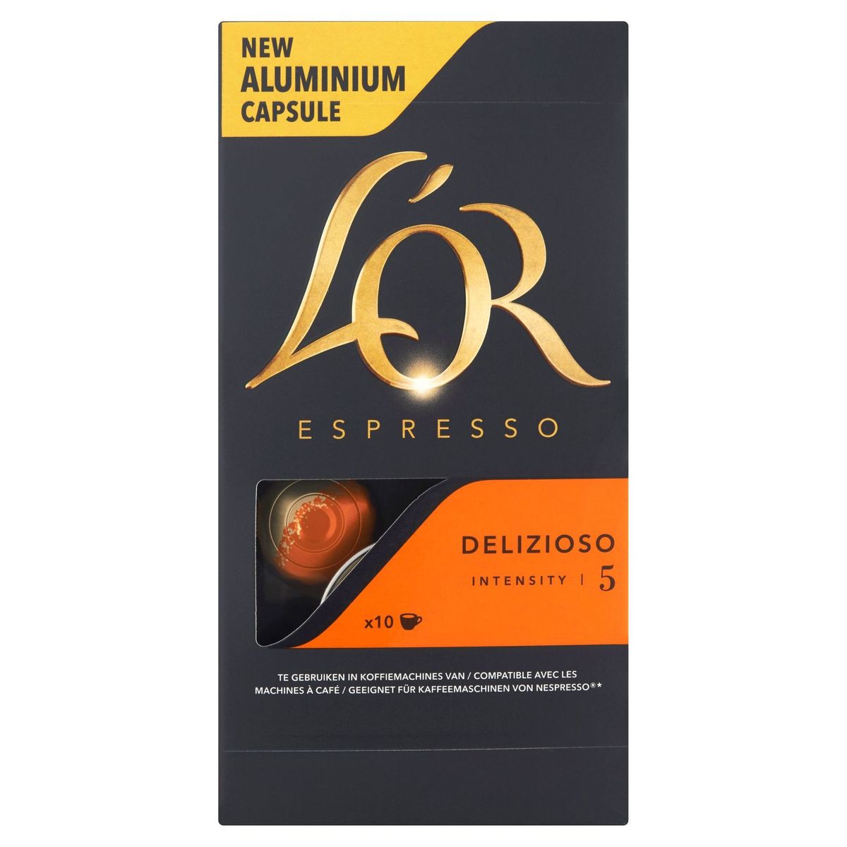 L'OR Café Capsules Espresso Delizioso Intensité 5 Nespresso® Compatible 10 pièces