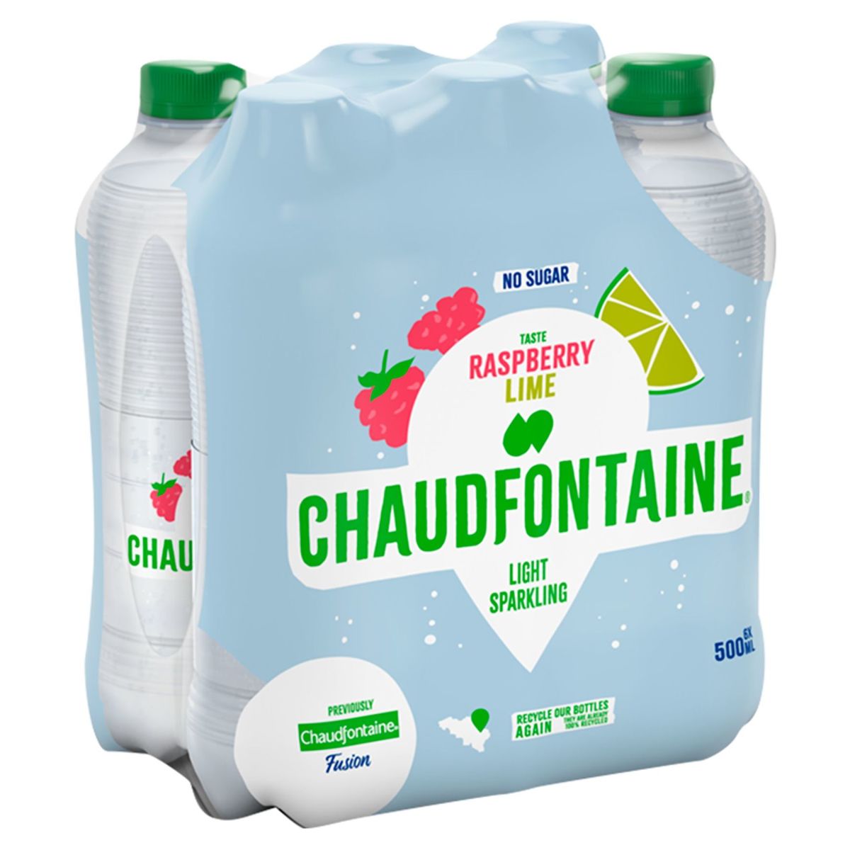 Chaudfontaine Raspberry Lime Sparkling No Sugar Pet 500 ml X 6