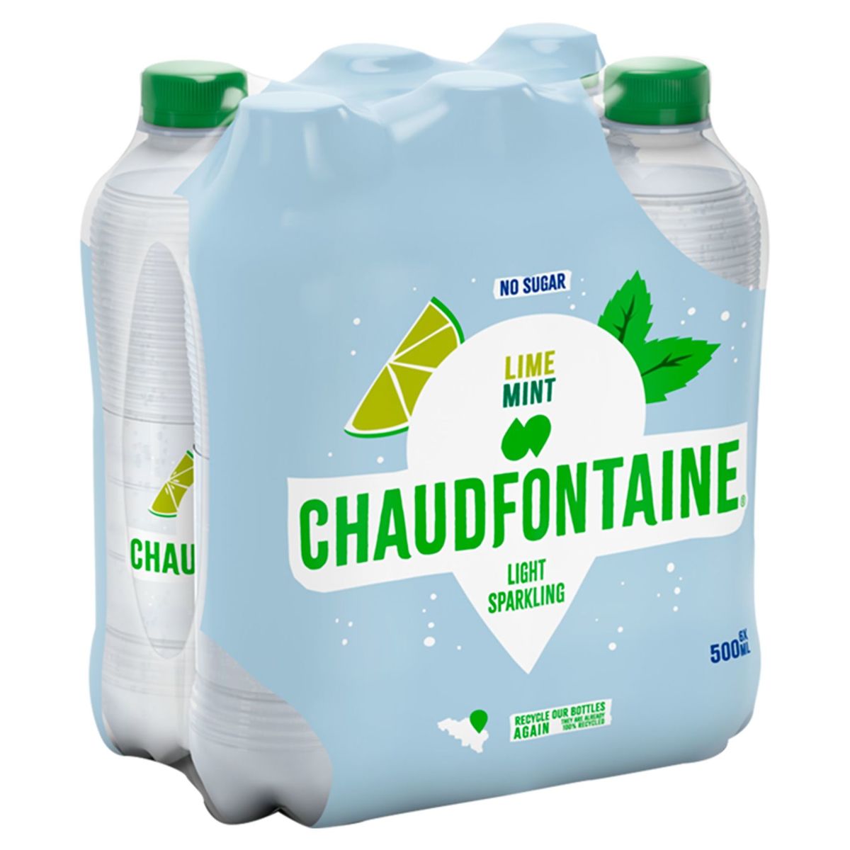 Chaudfontaine Lime Mint Sparkling No Sugar Pet 500 ml X 6