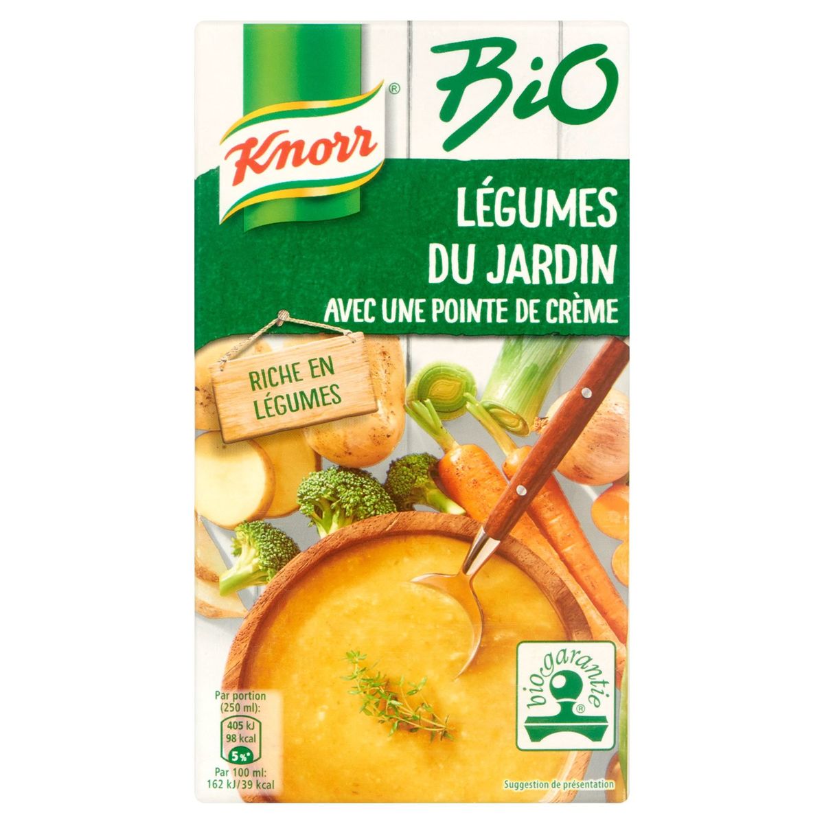 Knorr Bio Tetra Soupe Légumes du Jardin avec une Pointe de Crème 1 L