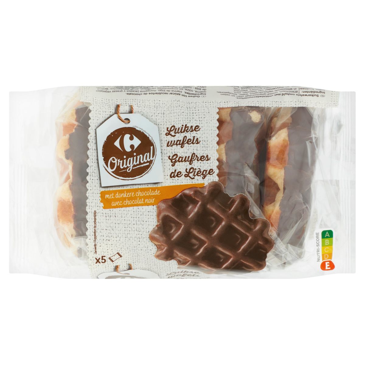 Carrefour Original Luikse Wafels met Donkere Chocolade 275 g