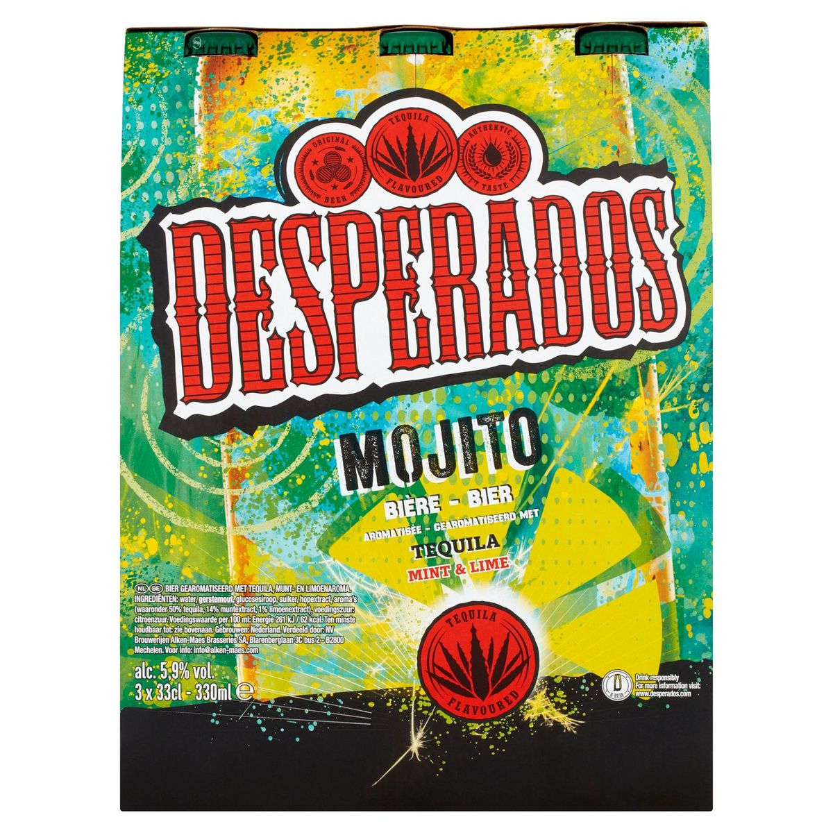 Desperados Bière Tequila-Mojito 5.9% ALC 3 x 33 cl Bouteille