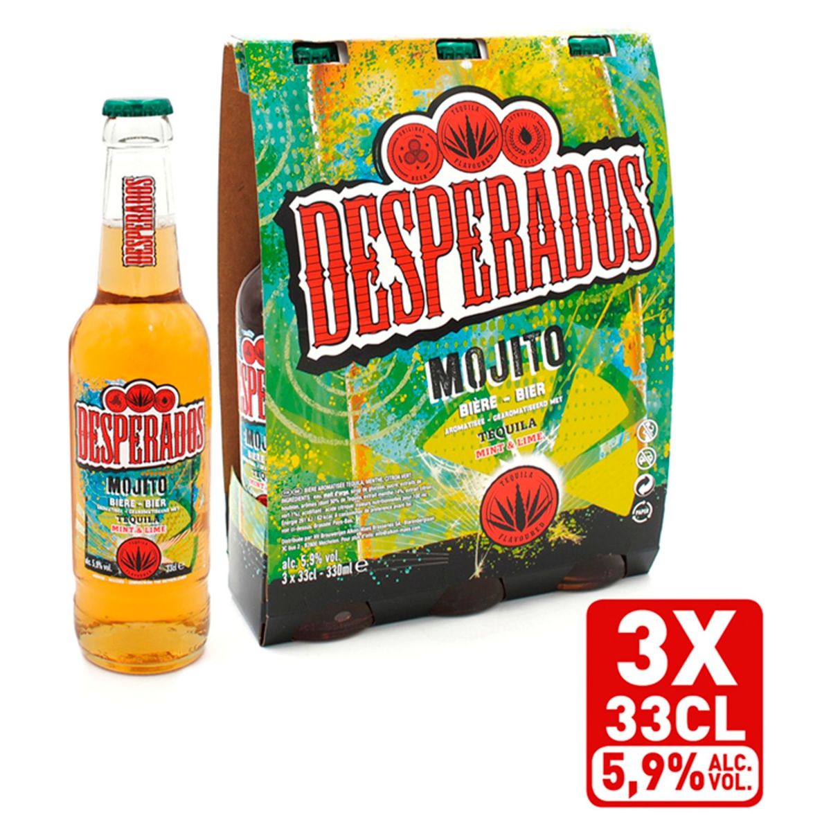 Desperados Bier Tequila-Mojito 5.9% ALC 3 x 33 cl Fles