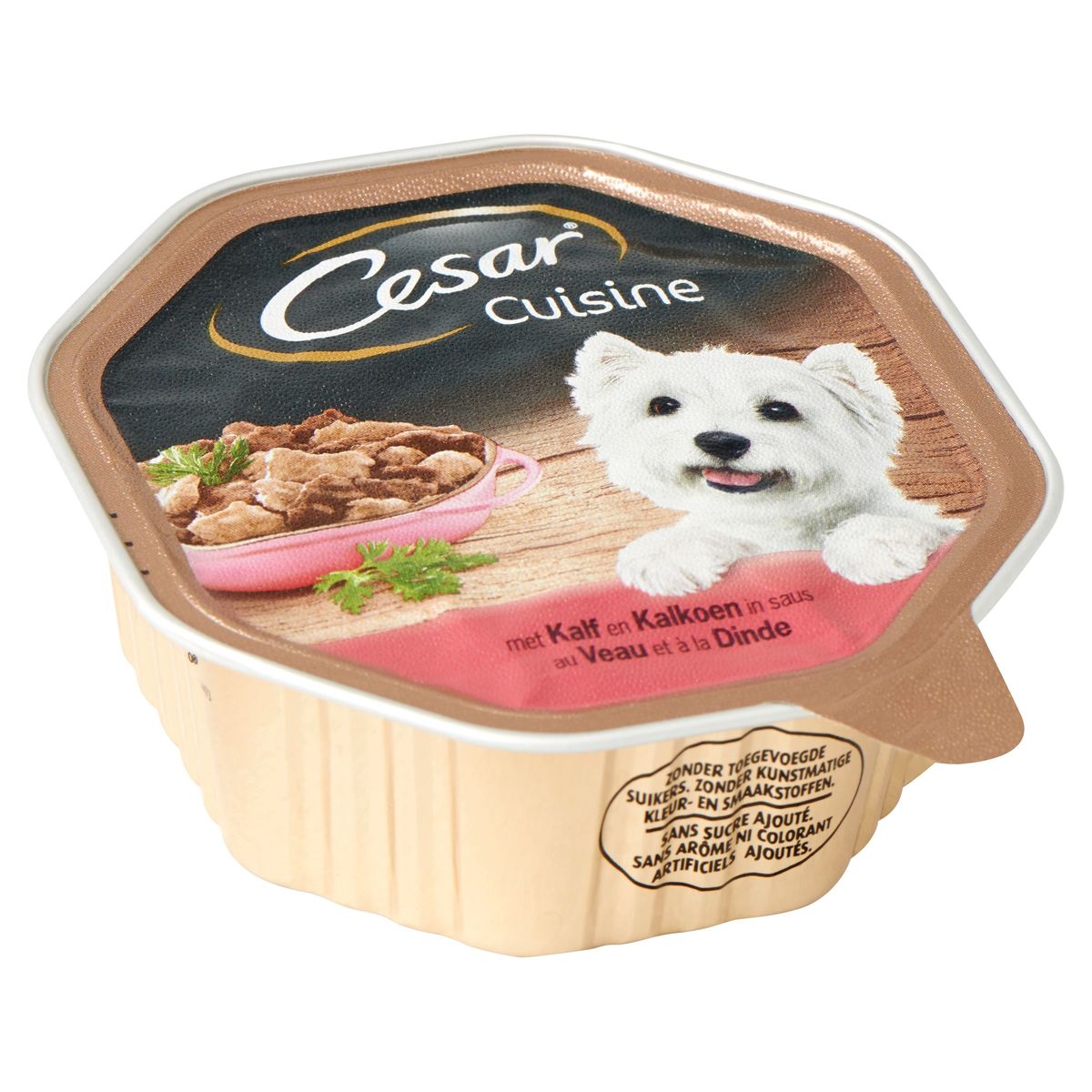 Cesar Cuisine Hondenvoeding Kuipje met Kalf en Kalkoen in Saus 150 g