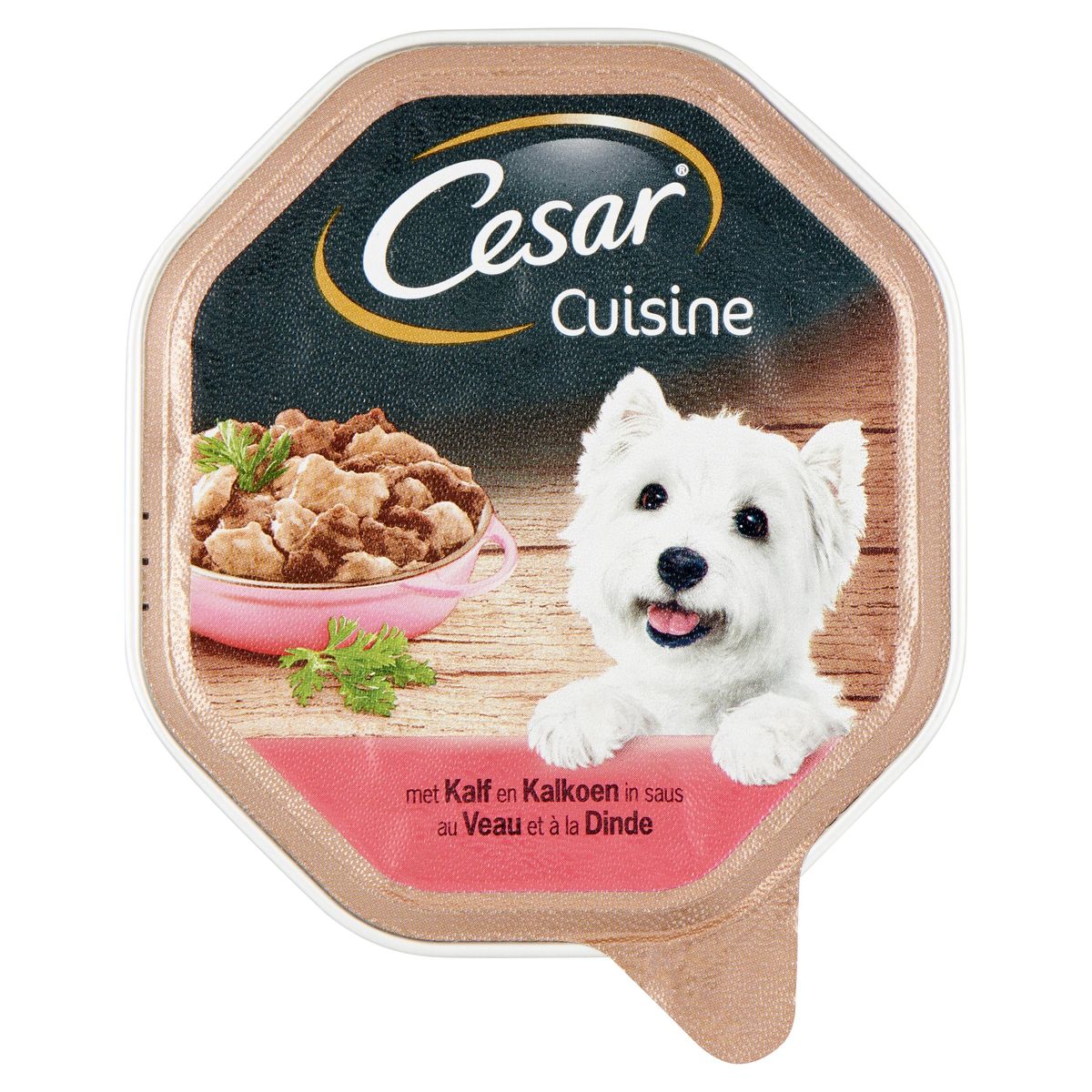 Cesar Cuisine Hondenvoeding Kuipje met Kalf en Kalkoen in Saus 150 g