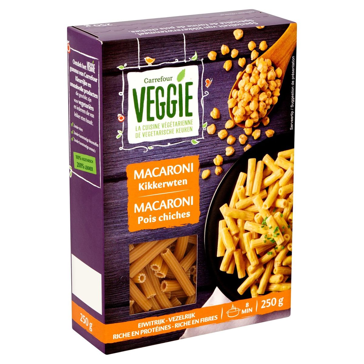 Carrefour Veggie Macaroni Kikkerwten 250 g