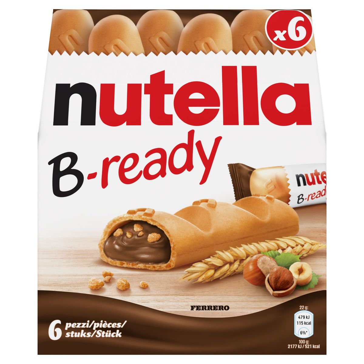Nutella B-Ready 6 Pièces 132 g
