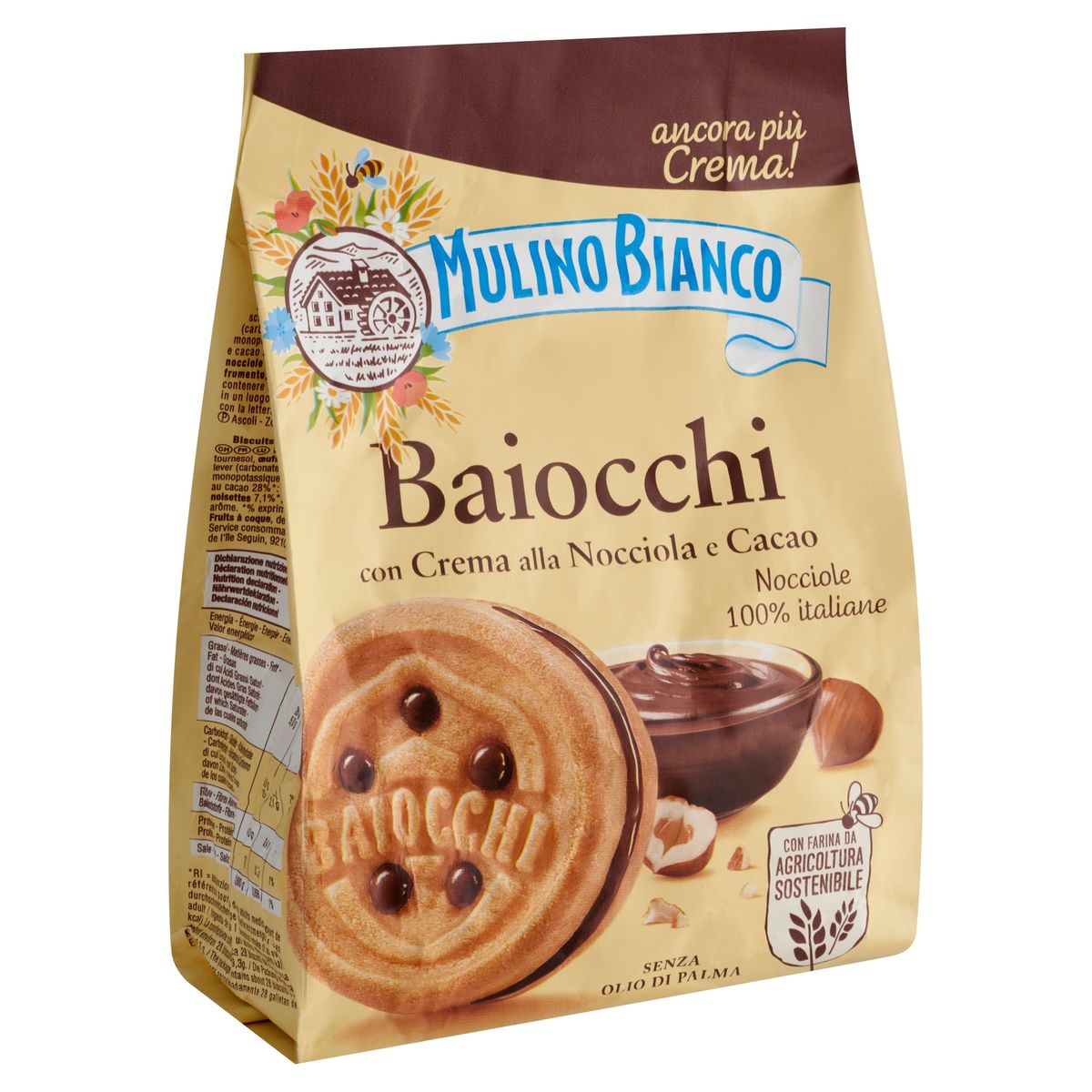 Mulino Bianco Baiocchi Biscuits Fourrage aux Noisettes et Cacao 260 g