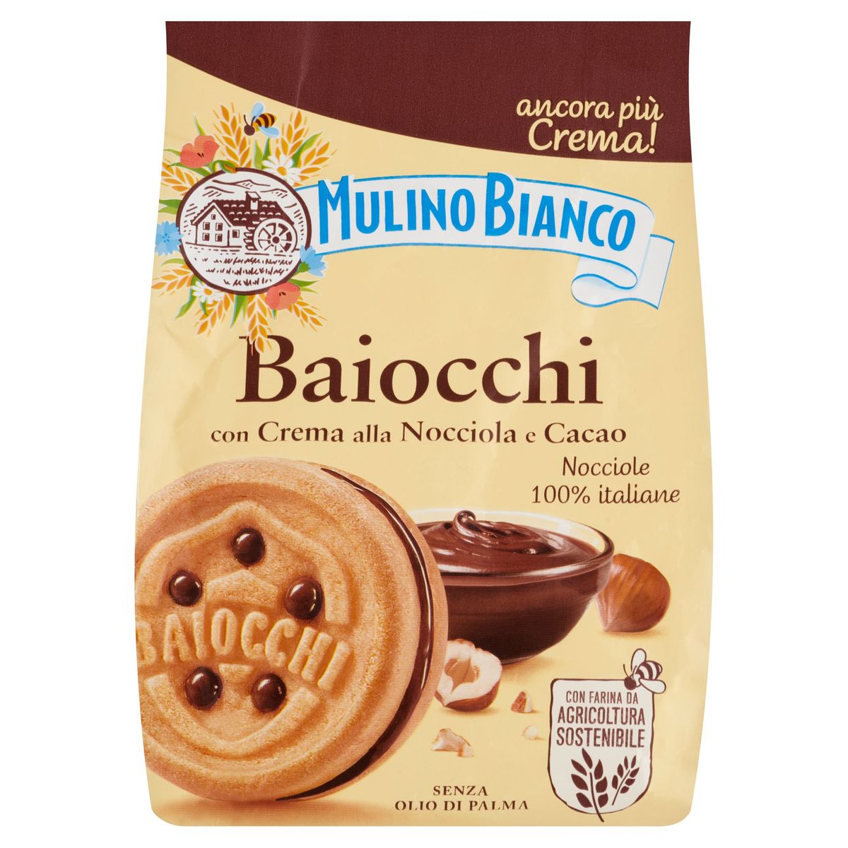 Mulino Bianco Baiocchi Biscuits Fourrage aux Noisettes et Cacao 260 g