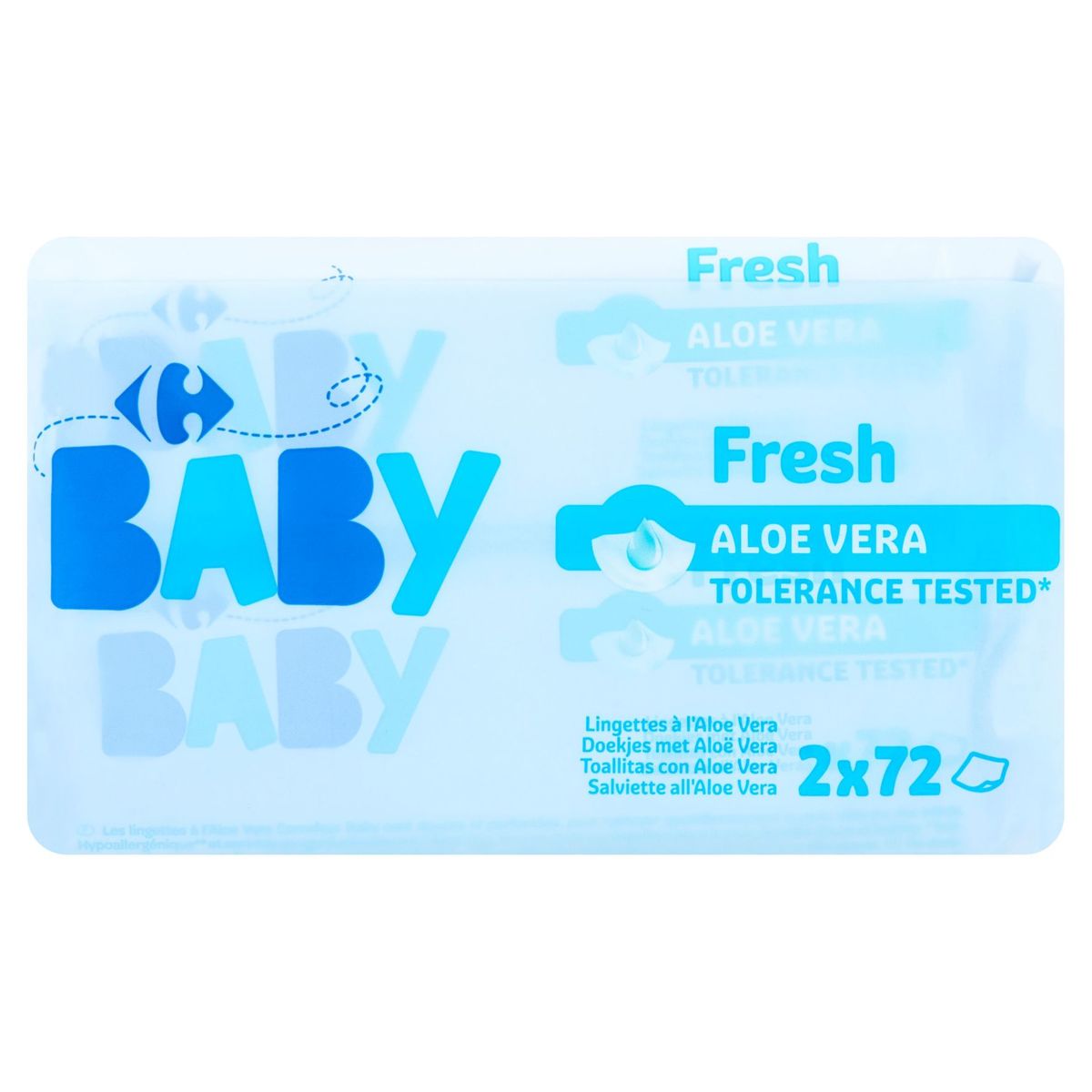 Carrefour Baby Fresh Lingettes à l'Aloe Vera 2 x 72 Pièces