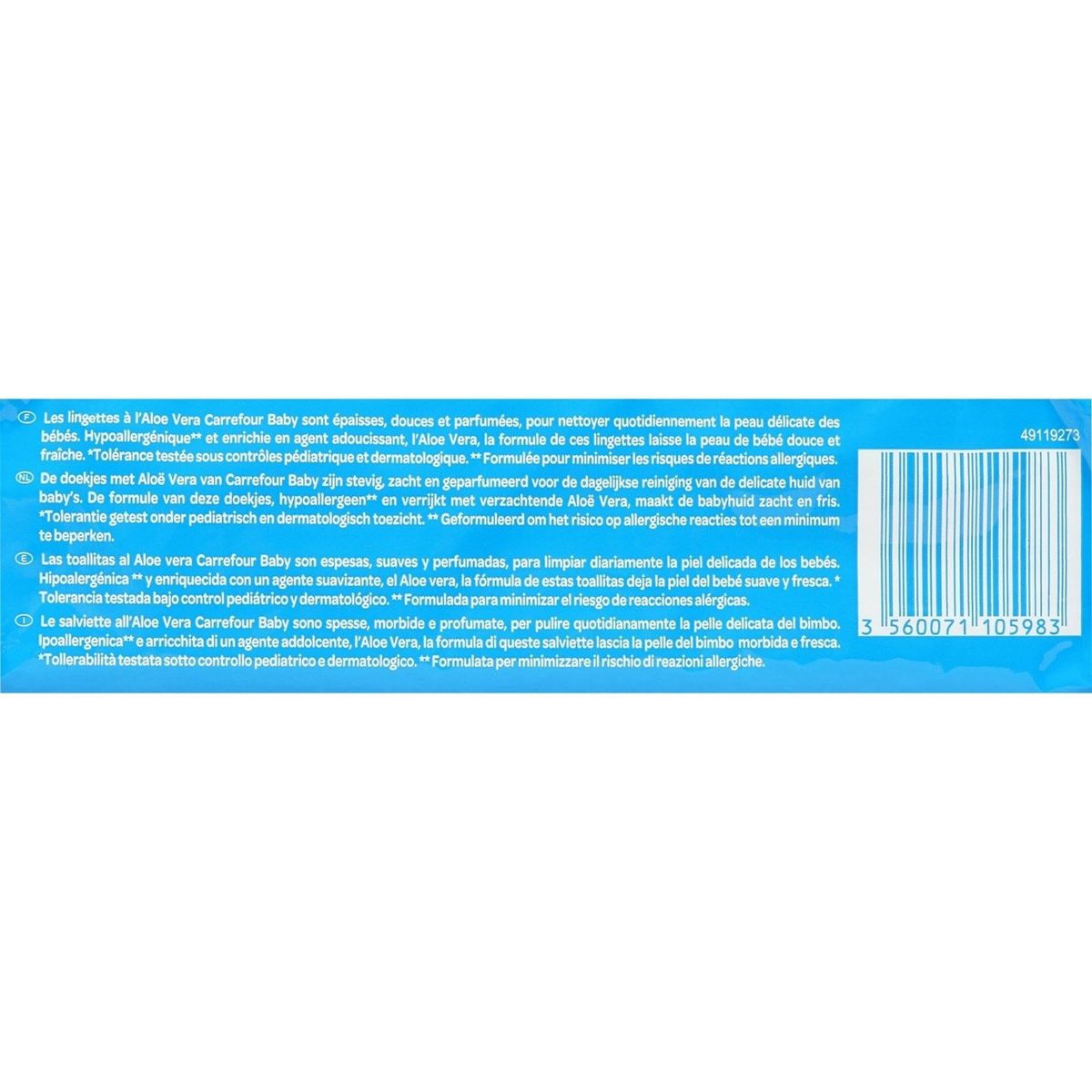 Carrefour Baby Fresh Doekjes met Aloë Vera 72 Stuks
