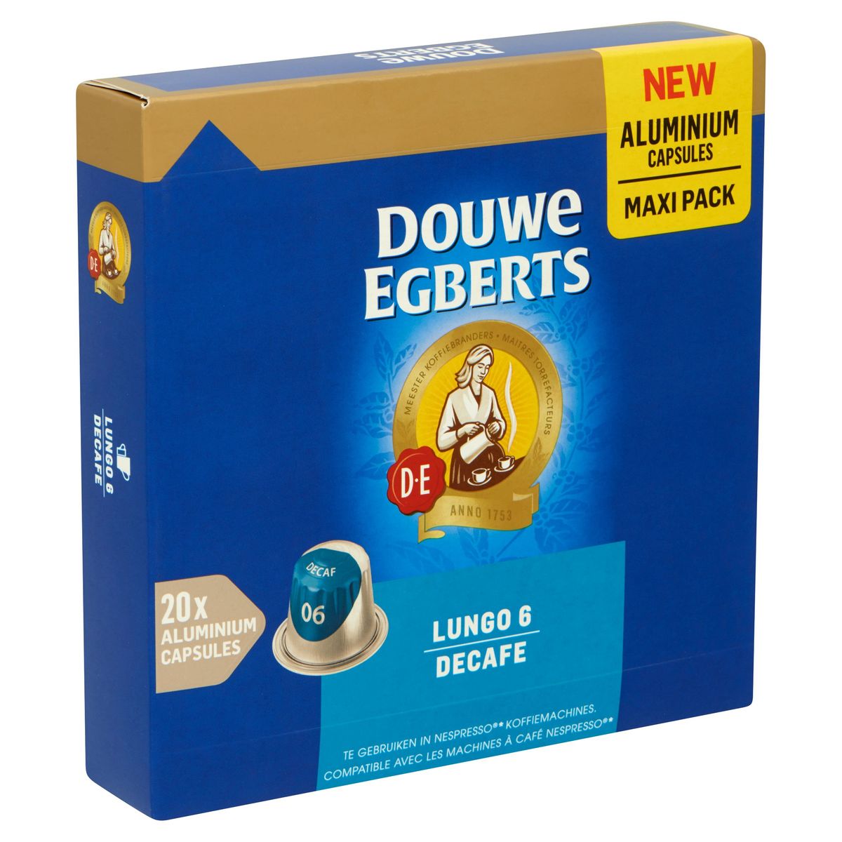 DOUWE EGBERTS Café Capsules Decaf Lungo Intensité 06 20 pièces
