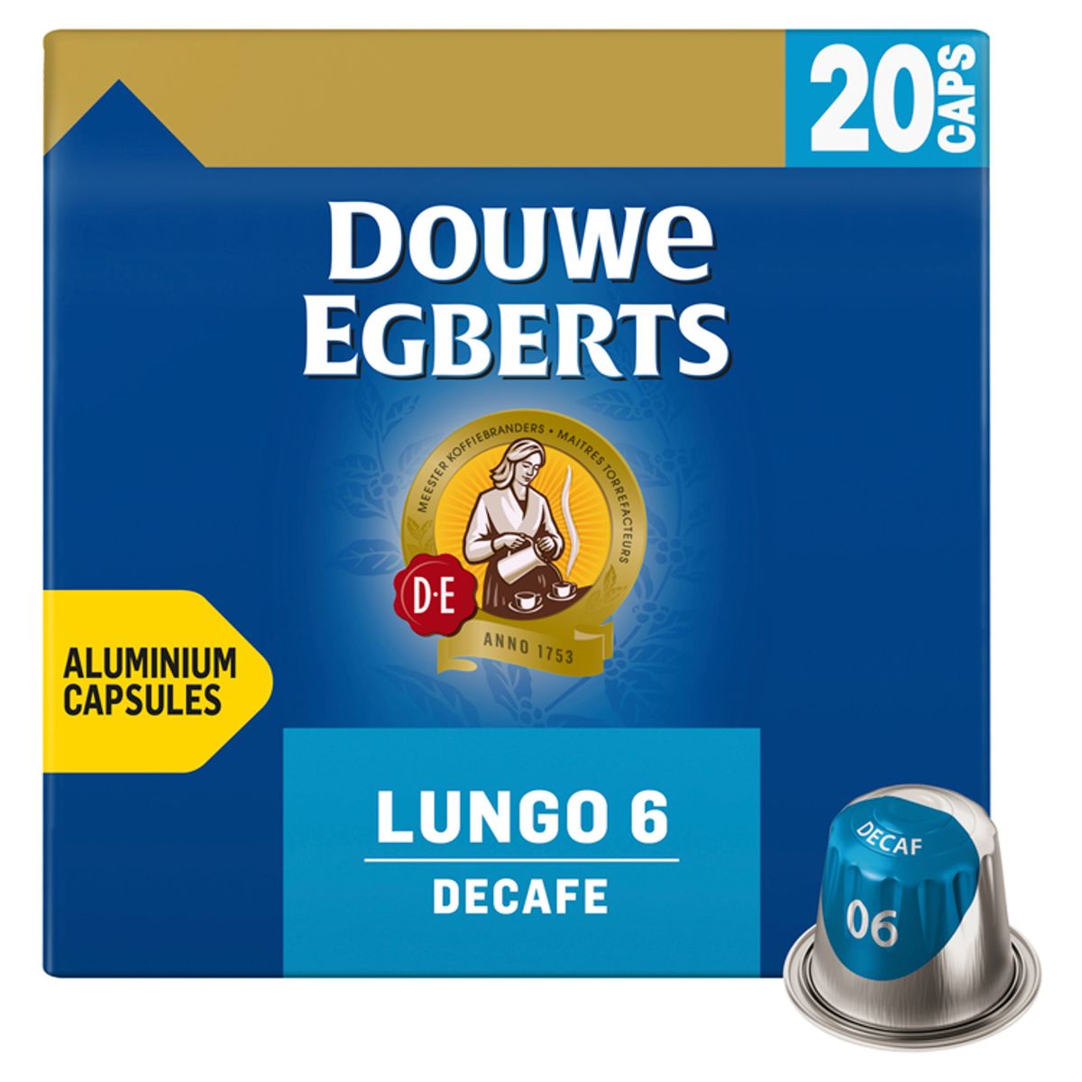 DOUWE EGBERTS Café Capsules Decaf Lungo Intensité 06 20 pièces