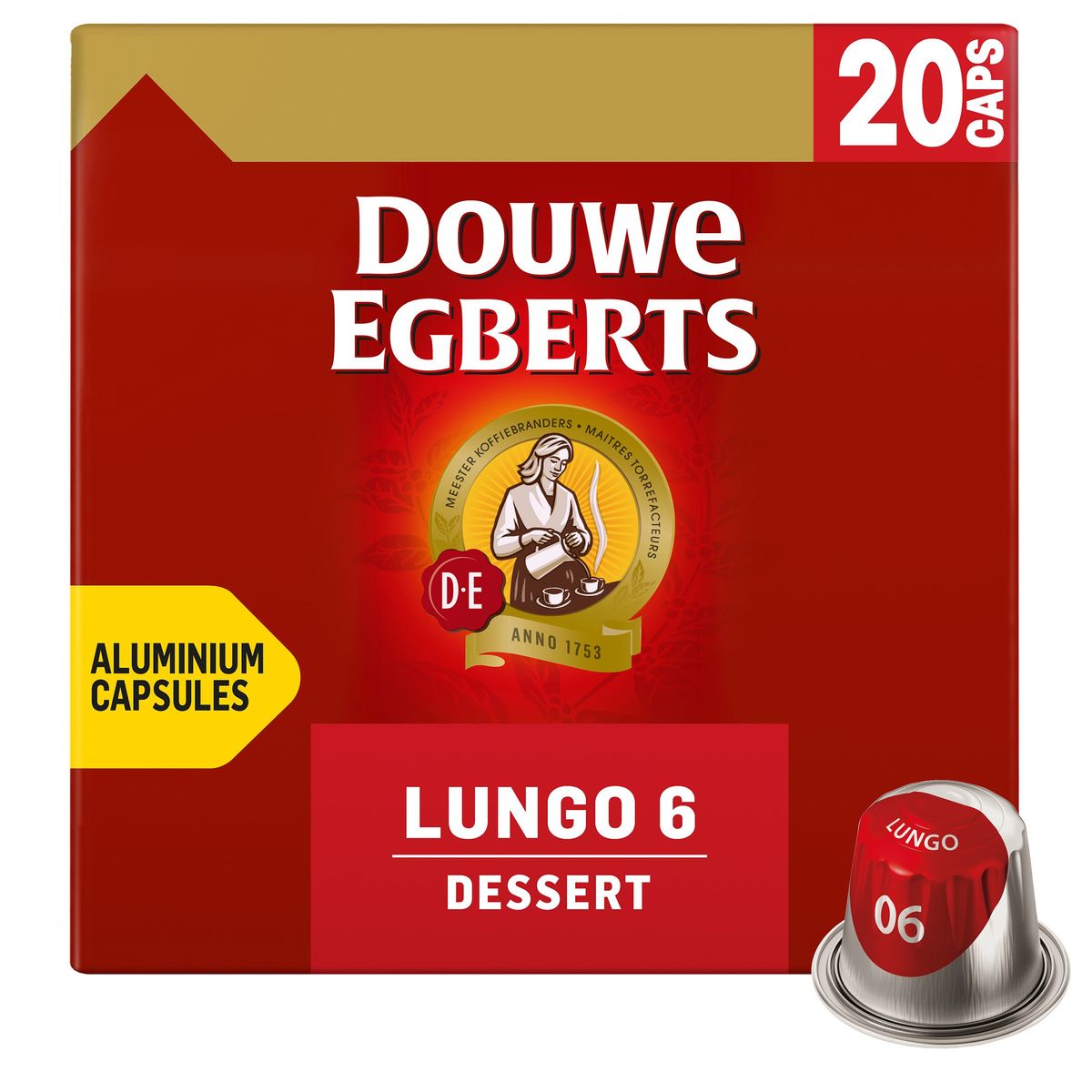 DOUWE EGBERTS Café Capsules Dessert Lungo Intensité 06 20 pièces
