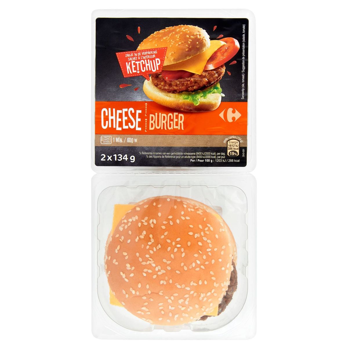 Carrefour Cheese Burger 2 x 134 g