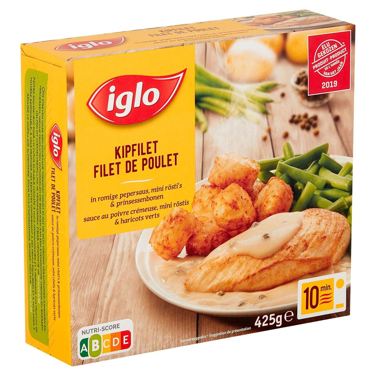 Iglo Poulet Sauce au Poivre Röstis et Haricots Verts 425 g
